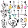 Original Copper Mom Heart Puzzles Charms Beads Luminous Firefly Pendant Fit Original Bracelet Jewelry Gifts Marking