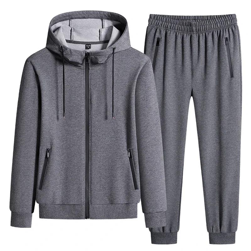 Plus Size Tracksuits Men Sportswear Sets Spring Autumn Clothing Hooded Pants Suit Male 2 Pieces Sweatshirt + Sweatpants 6XL