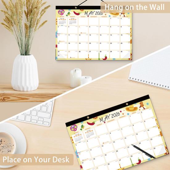 2026-2027 Wall Calendar Jan.2025 - Jun.2026 18 Monthly Planner 12" X 17" Wall Hanging Calendar with Hanging Hook And Julian Dates for Organizing