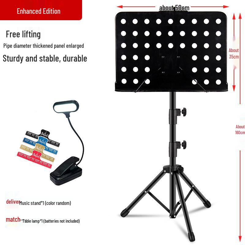 Bärbart hopfällbart höjdjusterbart notställ för gitarr, fiol, guzheng, erhu och mer