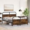 Bed Frame Without Mattress 120 X 200 Cm Smoked Oak Wood Based Material