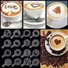 RSINC16 Pc Coffee Shape Print Coffee Shape Maker Cappuccino BaristaStencils Moul B09MC2K18R