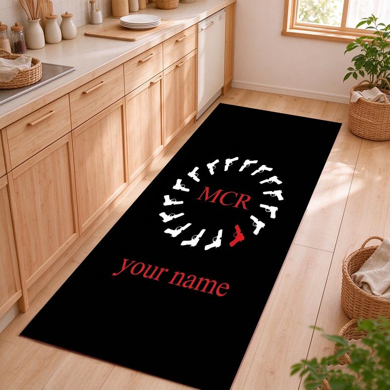 My Chemical Romance Customizable name kitchen floor mat easy to clean and wipe down Suitable for kitchens living rooms and entryways—a perfec