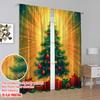2pcs,2D Plane Printing Light Filtering Curtains Christmas Tree Ornaments Gifts_c (3) 100% Polyester (without Rod) All Seasons