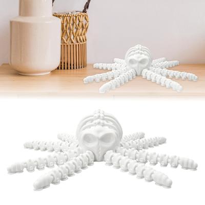 Simulated Skeleton Octopus Figurine Movable Joints Octopus Figure Articulated Sea Animal Model Fidget Toy Desktop Decoration Ornament