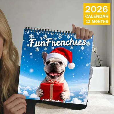 French Bulldog Calendar 2026 - December Month Calendar Funny 2026 12 January 2026 Frenchie Wall Planner for Home