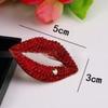 Fashion Lip Enamel Zircon Brooch, Anti-exposure Pin for Women, Metal Button To Fix Clothes, Wedding Party Gift