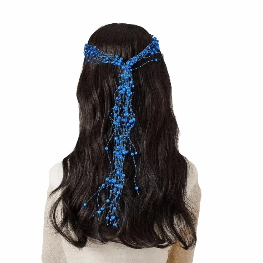 Multi-Layer Bridal Pearl Headband Handmade Women Daily Hair Wear Crystal Pearl Hair Vine Wedding