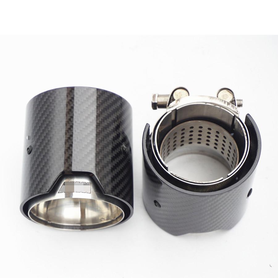 Brand New Car Carbon Fiber Exhaust End Tail Tips 71mm in
