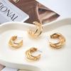 European & American Geometric Alloy C-Shaped Circle Earrings - Trendy Fashion Statement Jewelry