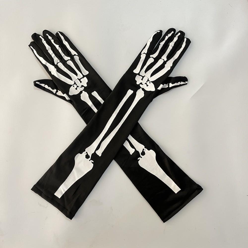 Full Finger Skull Gloves Elastic Cosplay Gloves High Quality Full Finger Costume Role Playing