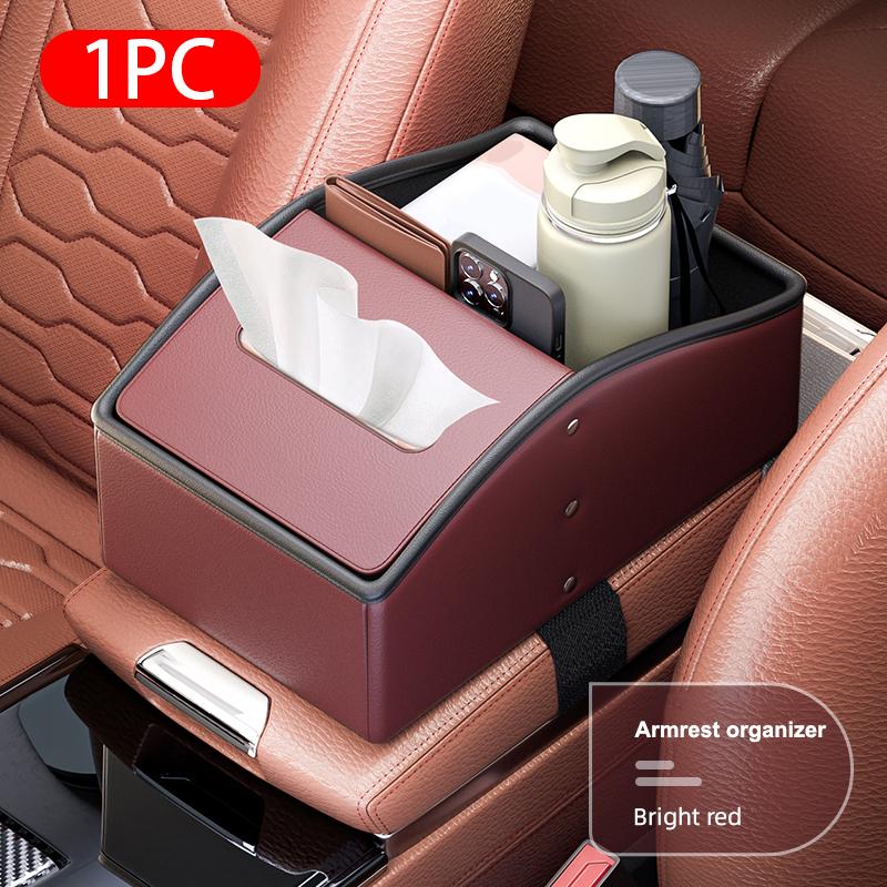 

SEAMETAL Car Armrest Storage Box Auto Central Console Elbow Rest Case Multi-functional For Car Tissue Bottle Phone Holder Box