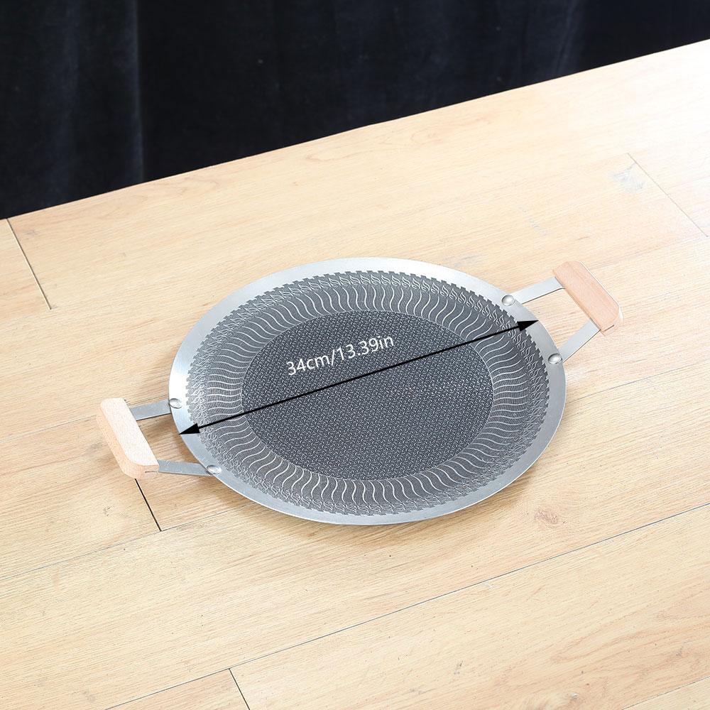 

Wooden-handle double-ear honeycomb baking pan, high-quality and non-stick, perfect for grilling meat anytime