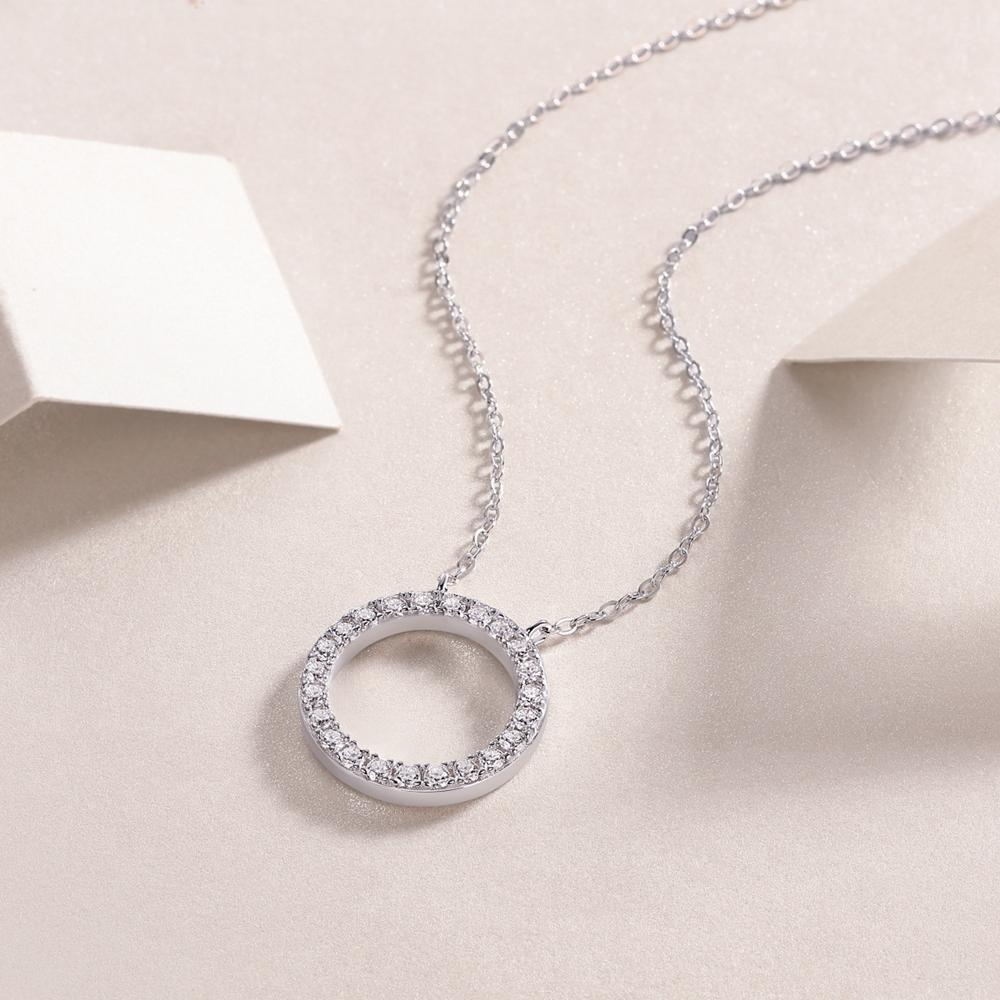 Vinregem 925 Sterling Silver VVS1 3EX D Color Round Cut Real Moissanite Diamond Gemstone Fashion Pendant Necklace Fine Jewelry GRA