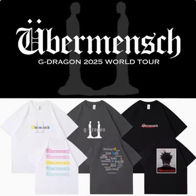 G Dragon UberUnisexsch Concert T Shirt Unisex Women Kpop Fashion Print Cotton Tshirt Summer Short Sleeve Tee Tops Trend Loose Clothes