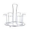 Draining Cup Storage Rack Stainless Steel Water Cup Holder Compact Design For Kitchen Silver 6.7X6.7X5.9In 1Pcs