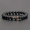 Unisex Tiger Eye & White Turquoise Beaded Bracelet