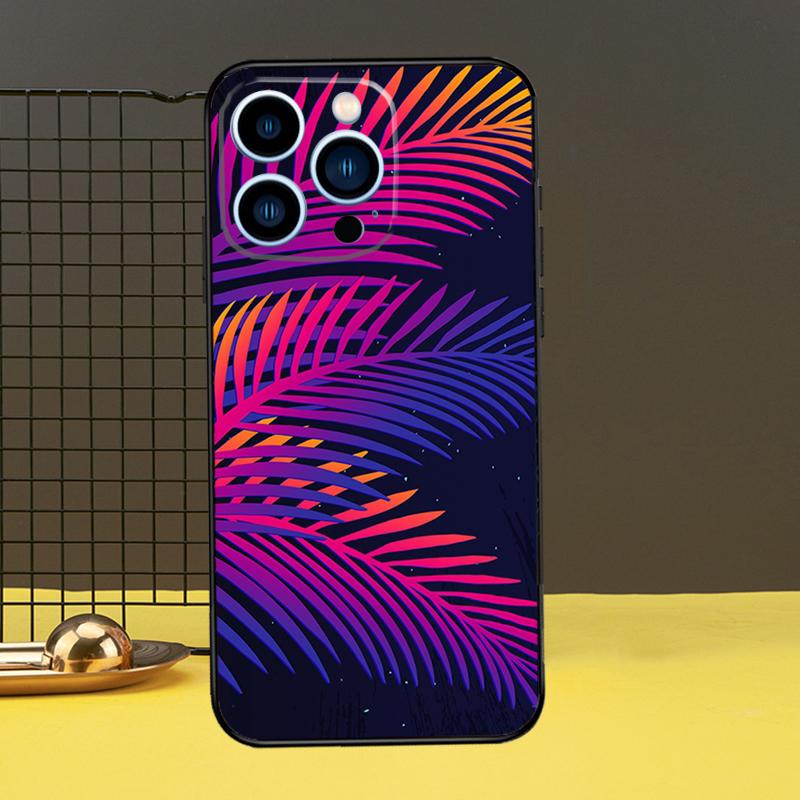 Tropical Leaves Case For iPhone 15 14 13 12 11 Pro Max X XR XS 7 8 Plus SE 2022 12 13 Mini Bumper Cover