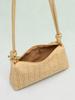 Pp Woven Crossbody Bag With Shell Pendant For Beach Vacation And Casual Wear