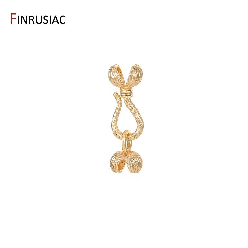 14K Goldplattiertes Messing Blumen-Design Hakenverschlüsse Für DIY Schmuckherstellung Zubehör Halskette Armband Verbinder Herstellung Zubehör