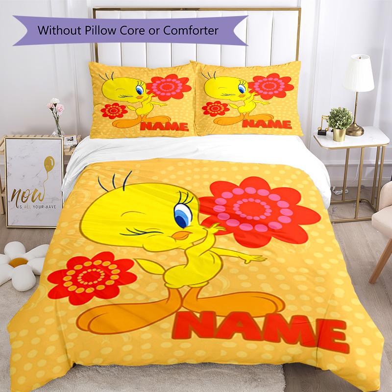 Warner Bros. Movies (4) Customize Your Name Bedding Set Breathable Duvet Cover with Pillowcases Home Decoration Birthday Gift