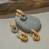 Jieding European & American Color Block Stainless Steel Stud Earrings - Light Luxury Titanium Jewelry