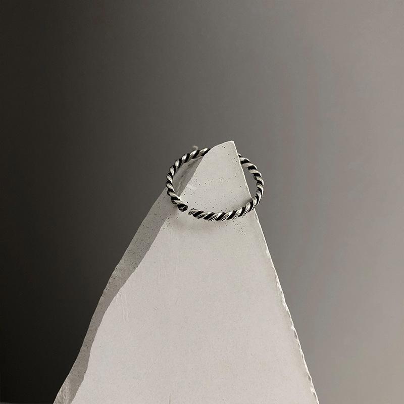 Artistic S925 Silver Open Smiley Face Ring For Women In Retro And Korean Styles