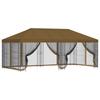 Pavilion with Side Walls 6 X 3 M Taupe Polyester and Steel 190