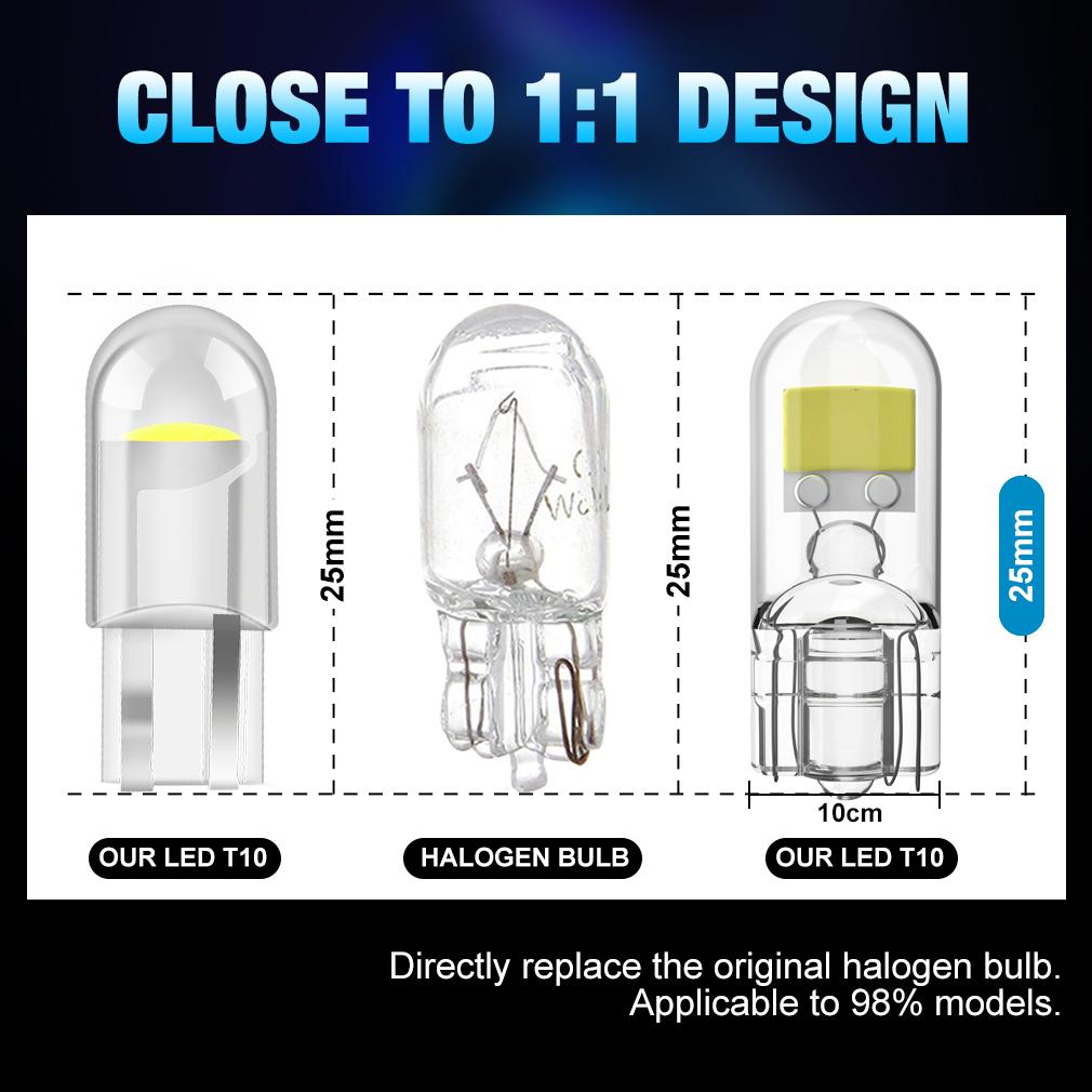 thumbnail image 2 of 10PCS T10 W5W Led Car Turn Side License Plate Light Lamp Bulb For 2 of 11