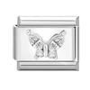 Zircone Brillante Farfalla Fiocco Cuore Link Charm Italiani Adatti per Bracciale in Acciaio Inossidabile da 9mm Gioielli da Donna Fai da Te Creazione Regali