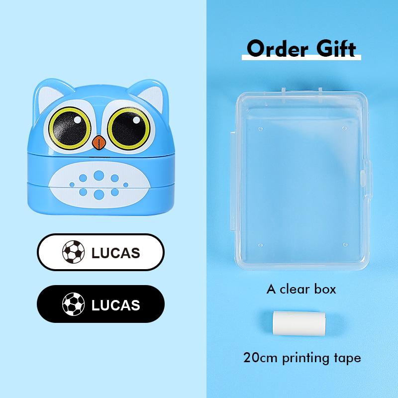 Children's Name Seal Custom Double -layer black and white ink Student's Stamp Kindergarten Clothes Waterproof Name StickerStamp