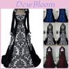 Enchanting Vintage Gothic Women Maxi Dress Ideal For Halloween And Cosplay Events