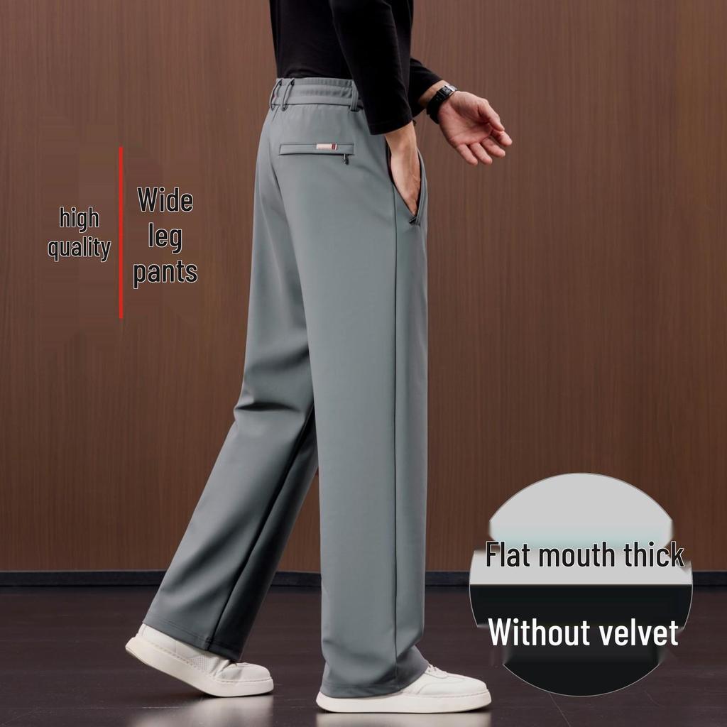 Pantaloni della tuta casual da uomo invernali con fodera in pile, vita elasticizzata, gamba dritta