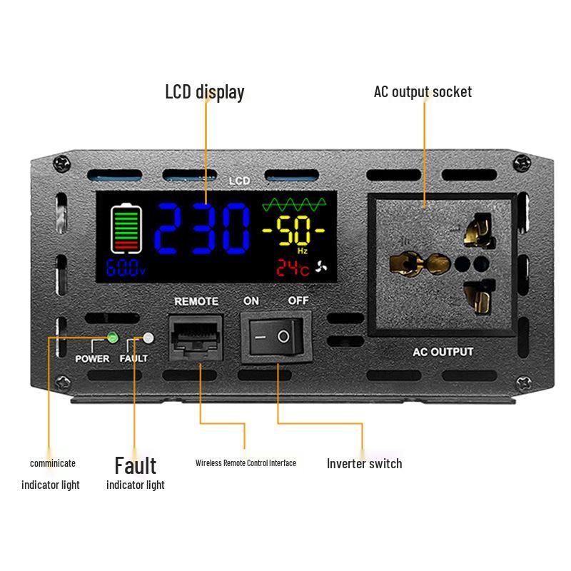 High-Power Dual Voltage Pure Sine Wave Inverter for Electric Vehicles (48V/60V/72V To 220V)