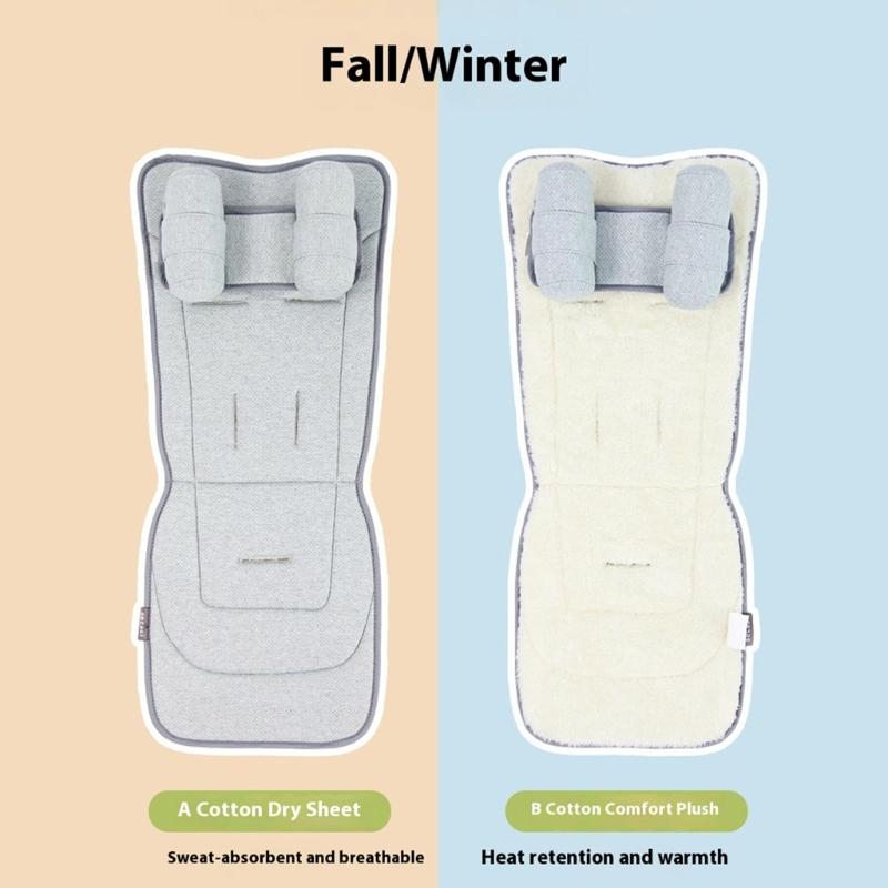 Moisture Wicking Strollers Cushion Reversible Polyester Fabric Easy Installation No Tool Needed Baby Cart Accessory