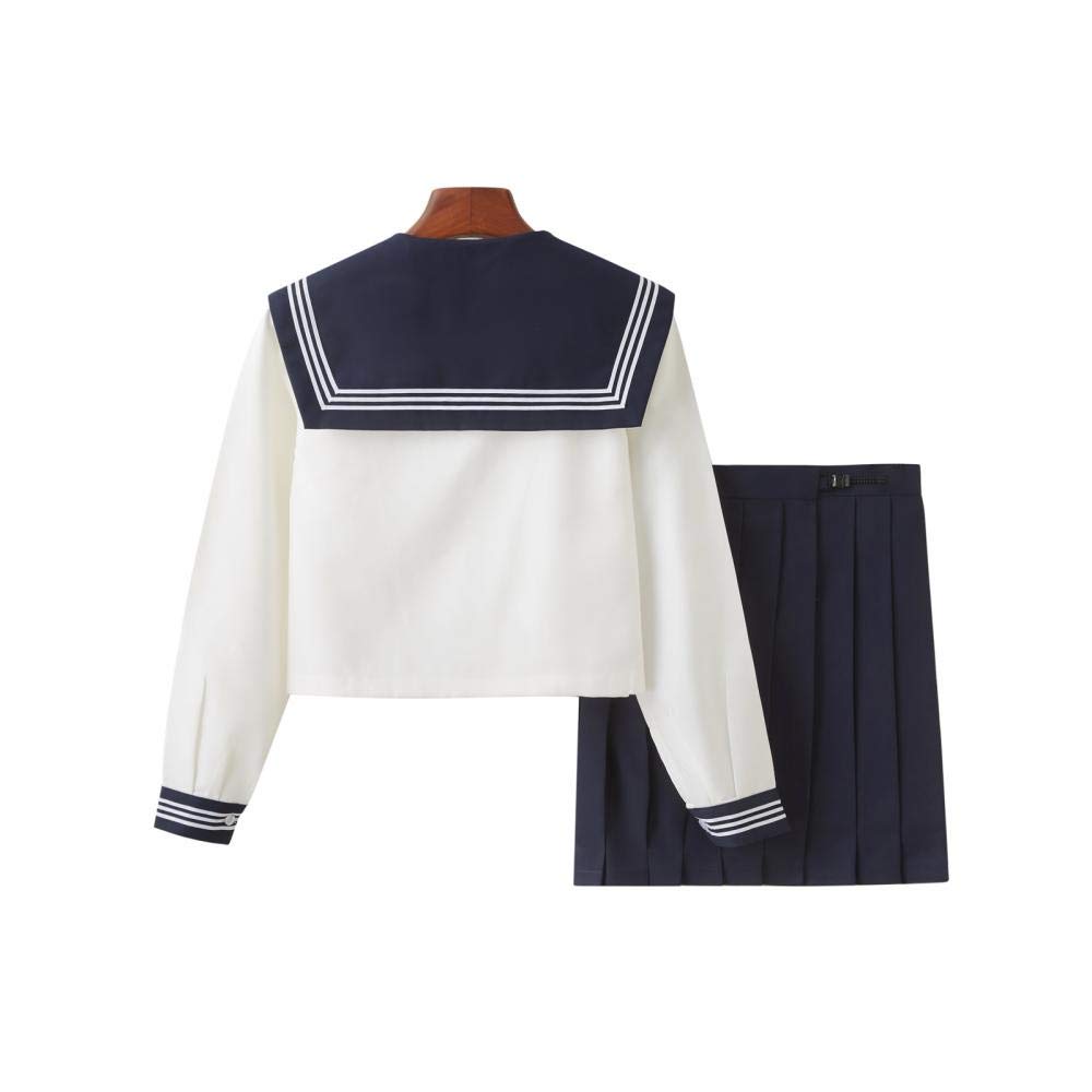 Aculldo Sailor Krótkie Długie Białe Kansai Przód Cosplay JK Student Licealista Szkolny Kulturowy Autentyczny Mundurek Rękaw Mundurek, Biały, Rękaw,