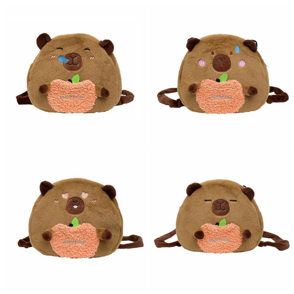 Soft Capyabra Backpack Plush Cartoon Doll Bag Storage Bag Capyabra Plush Bag  Students