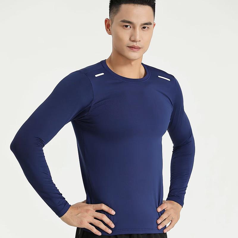 2024 Men s Quick-Dry Compression Running Shirt – Long Sleeve, Elastic, Fitness Wear XL