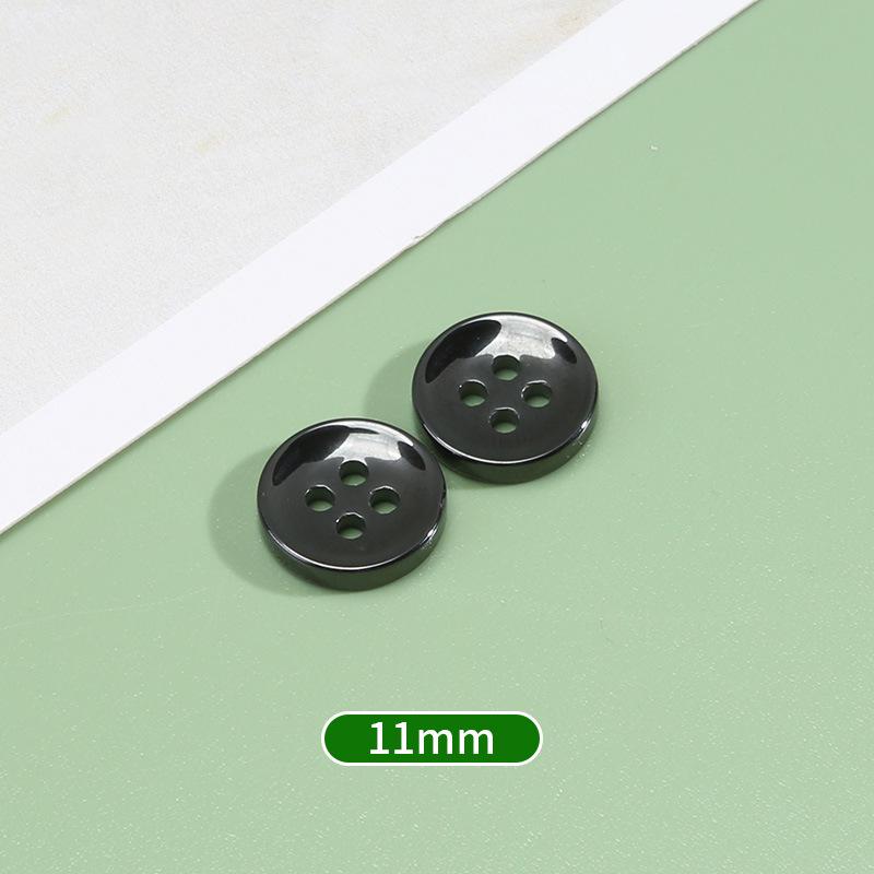 

10 шт. высококачественных рубашек, керамические пуговицы, универсальные круглые, белые пуговицы, аксессуары для мужских и женских рубашек, декоративные пуговицы черного цвета 3 #[Black] 11mm * Size as shown * Round
