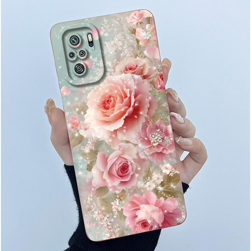 For Xiaomi Poco M5s Phone Case PocoM5s Cover Fashion Simplicity Butterfly Floral Soft Liquid Silicone Shell For Poco M 5s Fundas