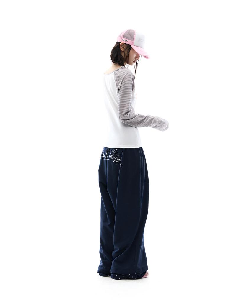 OJOS Hotfix Logo Wide Sweatpants / Navy