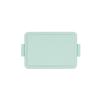 GEL-COOL Square Lunch Box with Integrated Ice Pack, Mint Green, Medium, 15 x 9.4 x 6 cm, 400ml Capacity, Single Tier, Divided, Easy Clip, Microwave &