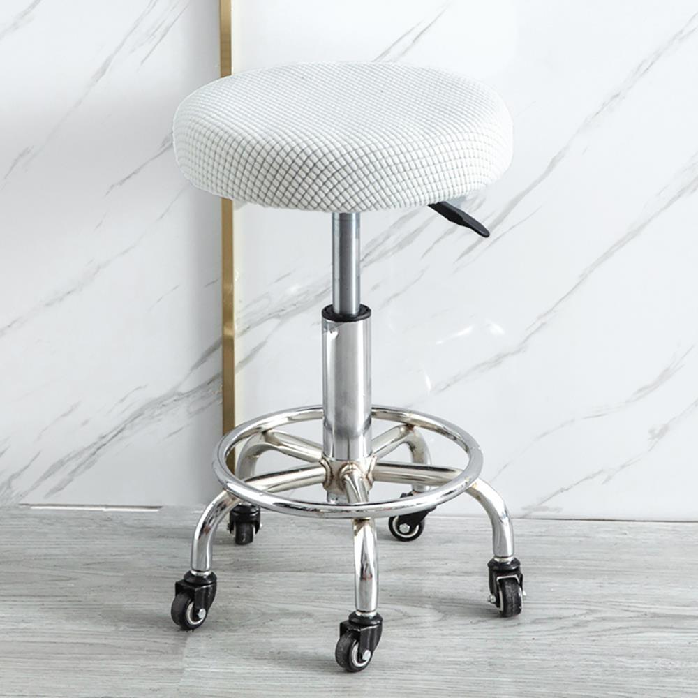 Round Tool Cover Solid Color Dining Bar Stool Cover Elastic Chair Cushion Cover Dustproof Seat Protector Case Home Decorate
