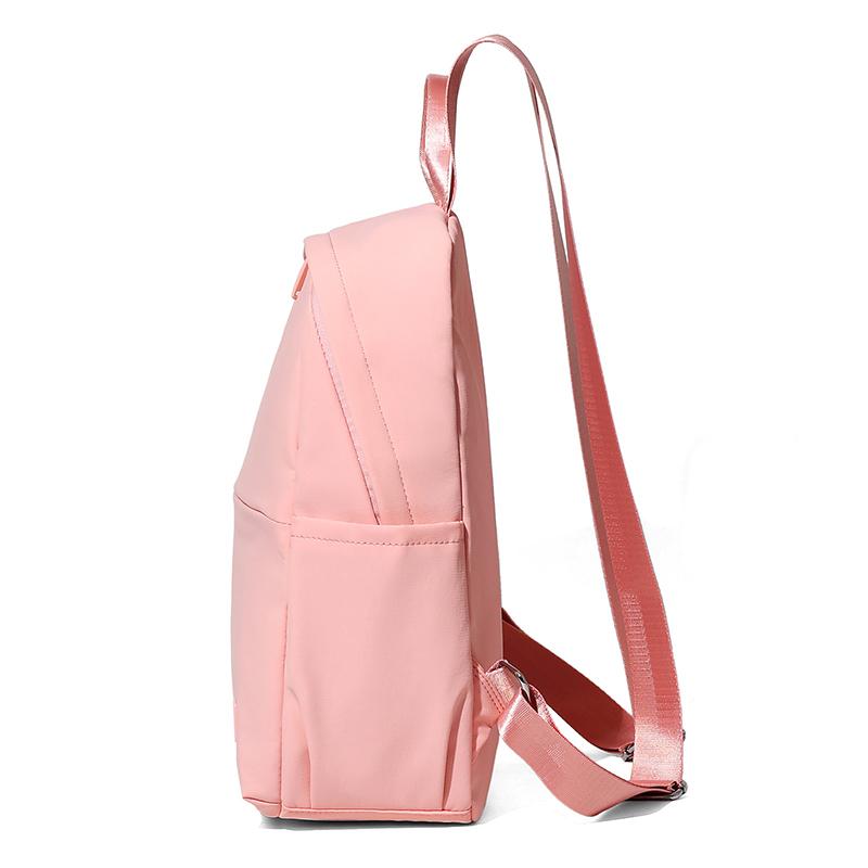 Solid Color Backpack Women's Large Capacity Nylon Bag Student Schoolbag