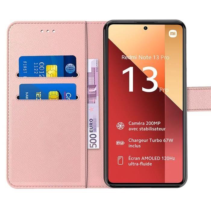Coque pour Xiaomi - Redmi Note 13 Pro 4G - Anti-Rayures - Antichoc - Synthécuir Souple - Rose