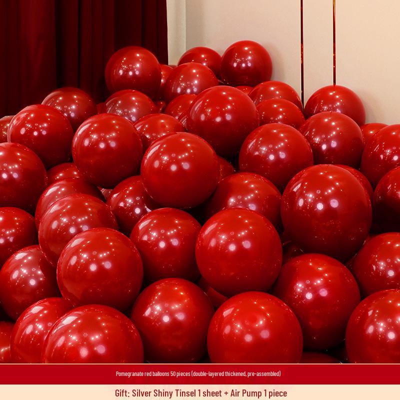 Da Li Red Wedding Balloons - Engagement & Wedding Decoration Supplies with Double Happiness Theme