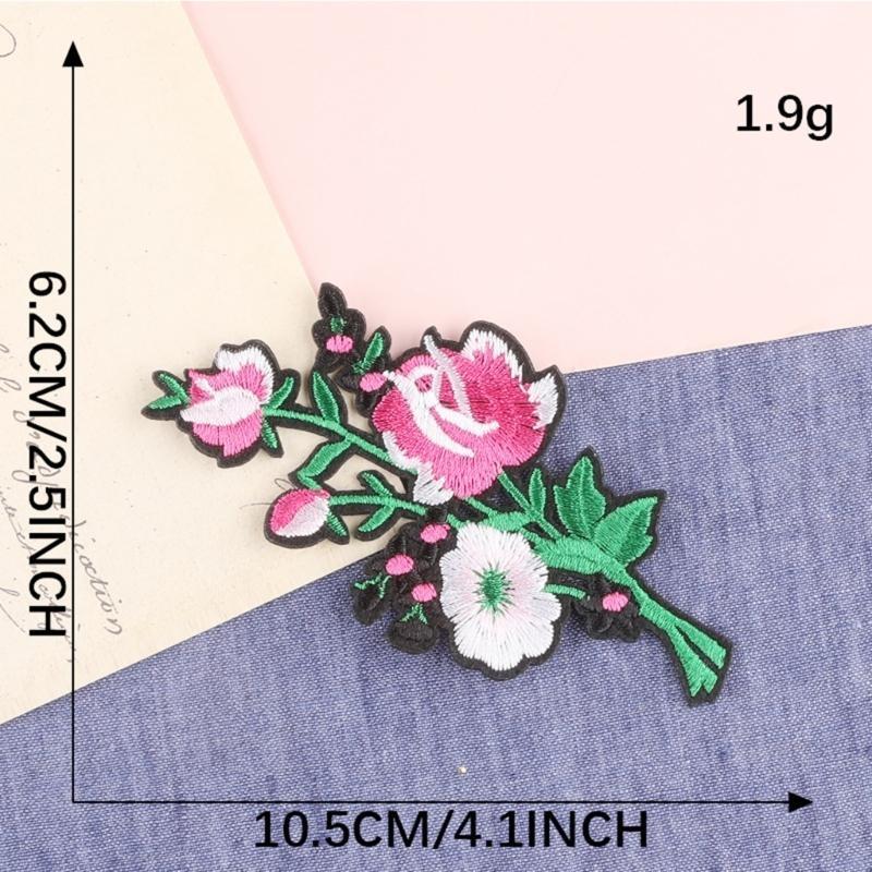  11Pieces Rose Flower Embroidered Iron on Patches Embroidery Applique Patches Sew On Clothing Patches for Clothes Jackets