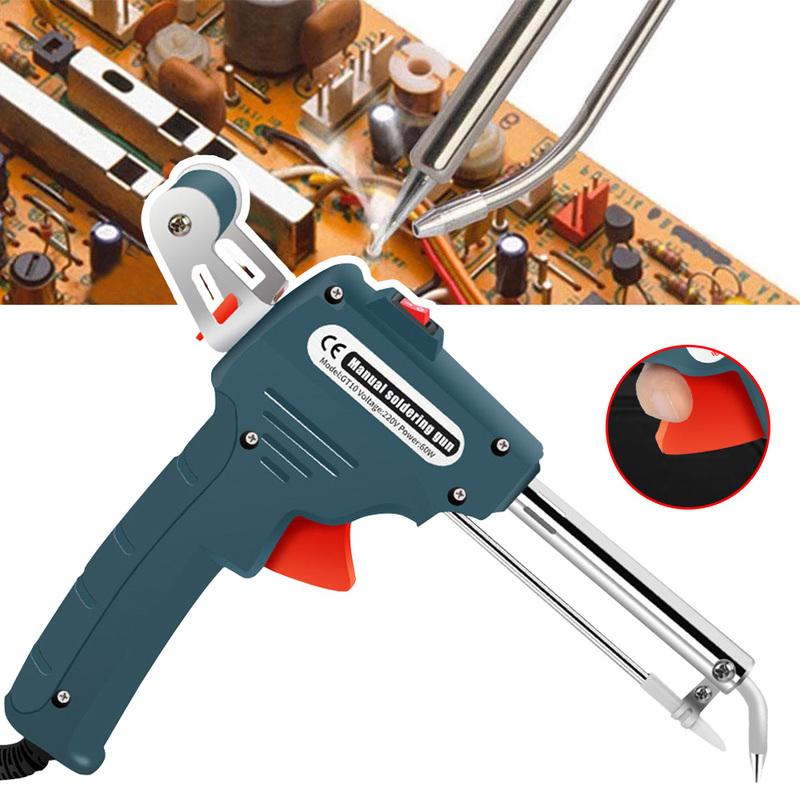 Soldering Iron 60W Endothermic Handheld Gun Tongs Heated Household Repair Internal Tool Welding Repair Manual Tin Dispensing