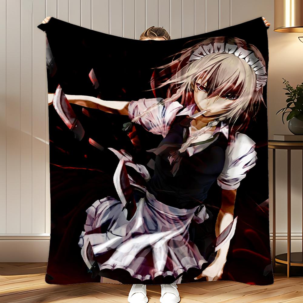 classic game IP The Touhou Project Throw Soft Coral Fleece Blanket 310gsm Fluffy Warm Throw for Sofa Bed Couch Bedroom Decor