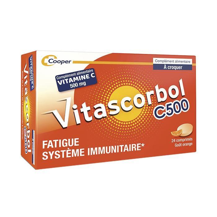 Vitascorbol - Complément Alimentaire À Base De Vitamine C 500 Mg Fatigue Et Système Immunitaire Programme 24 Jours Comprimés Croquer Comprimé(S) Pc(S) - Image 3